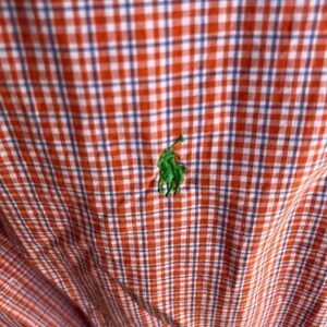 Ralph Lauren Orange Plaid Shirt , short sleeve XLT